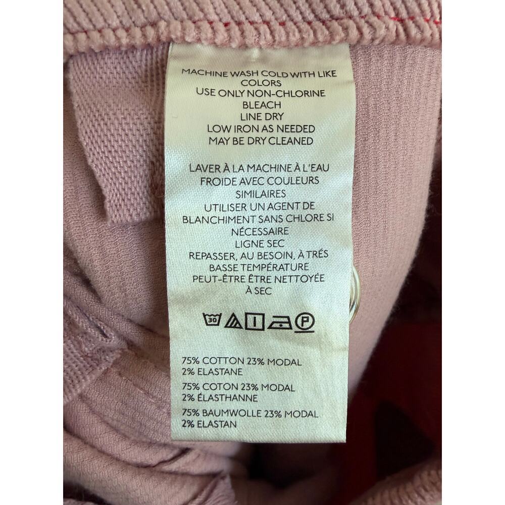 Maeve The Colette Corduroy Full-Length Wide-Leg Pants Light Pink Women's 33 Tall - Picture 5 of 11